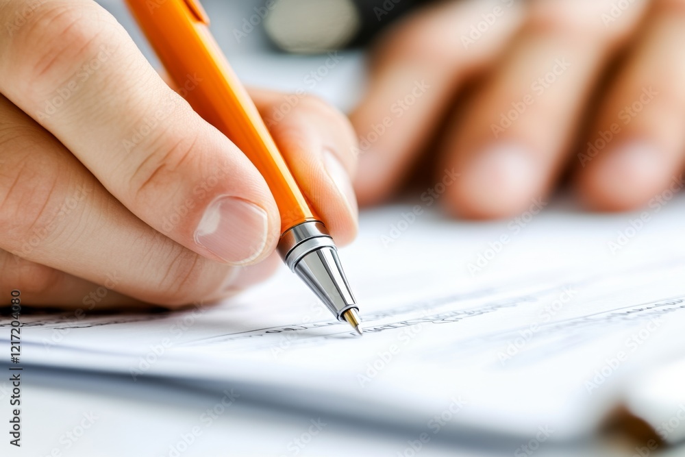 A close-up of a person fidgeting with a pen during a tense job interview, their hands trembling slightly A close-up of a person fidgeting with a pen during a tense job interview, their hands trembling slightly