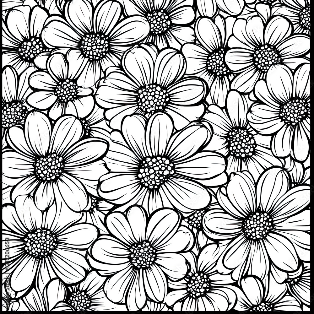Whimsical Daisy Chain Pattern Simple Elegant Floral Design Whimsical Daisy Chain Pattern Simple Elegant Floral Design