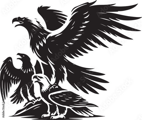 eagle bird silhouette victor design with white background. 
