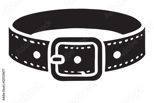 Simple Leather Belt Silhouette Vector Illustration