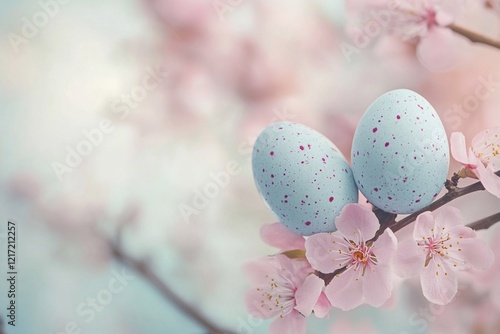Obraz na płótnie Easter eggs on a flowering branch.
w salonie