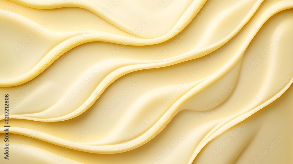 Obraz premium Creamy Yellow Waves Abstract Background Texture