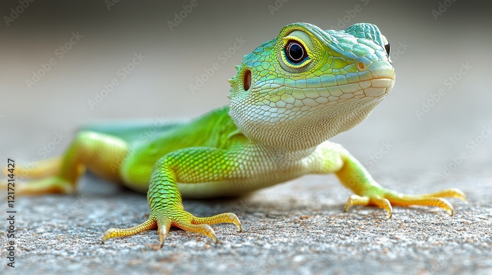 Fototapeta premium Lizard on Solid Background