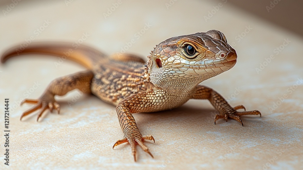Fototapeta premium Lizard on Solid Background