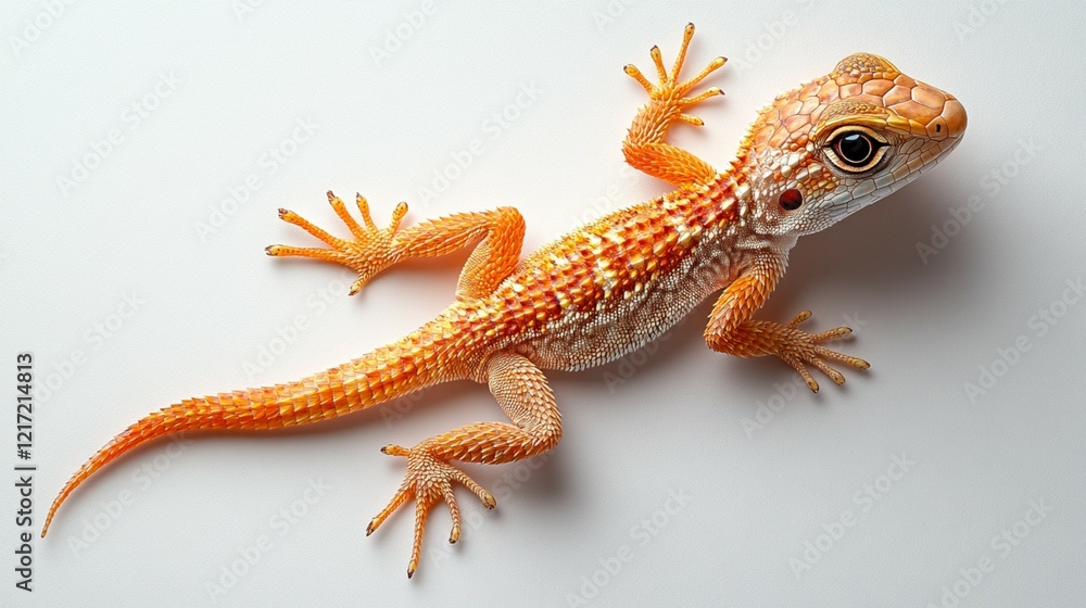 Fototapeta premium Lizard on Solid Background