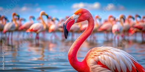 AI photo:  Flamingos of Walvis Bay, Namibia's Erongo region. photo