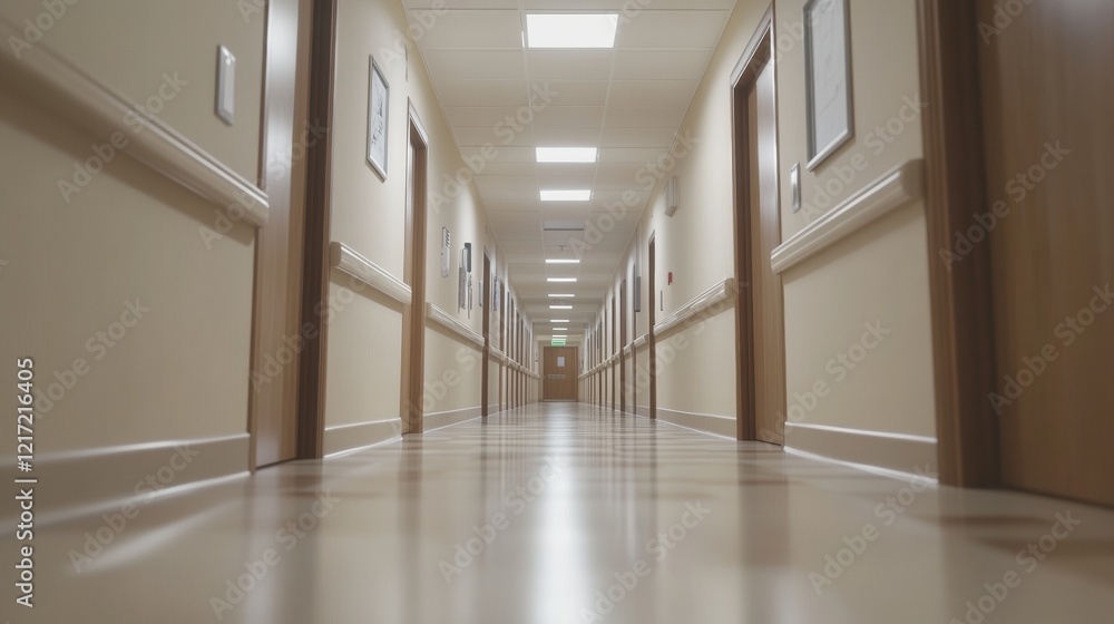 Navigating Care Hospital Corridor Photography Blurred Background Serene Environment Low Angle Healing Atmosphere Navigating Care Hospital Corridor Photography Blurred Background Serene Environment Low Angle Healing Atmosphere