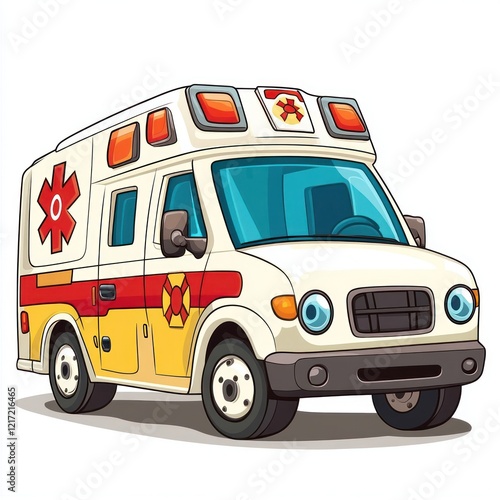 Wallpaper Mural Cartoon ambulance illustration. Torontodigital.ca