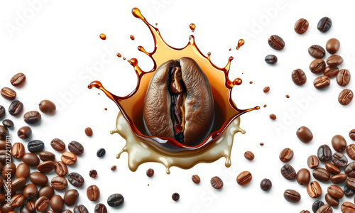 coffee beans in the shape of heart photo