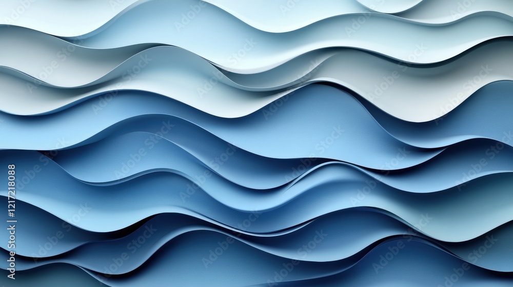 Obraz premium Flowing Blue Water Wave Texture Ocean Surface Seamless Pattern Digital Art Aerial View Aesthetic Design
