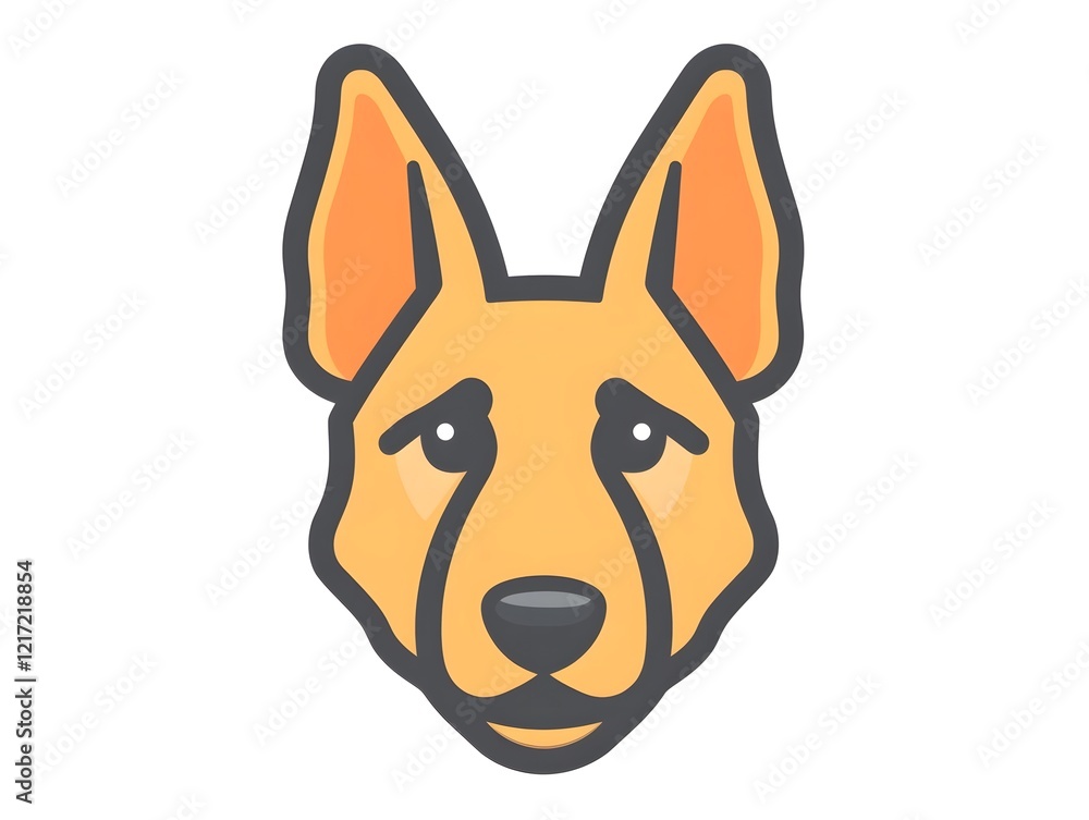 Obraz premium Brown German shepherd dog pet canine companion head Icon symbol