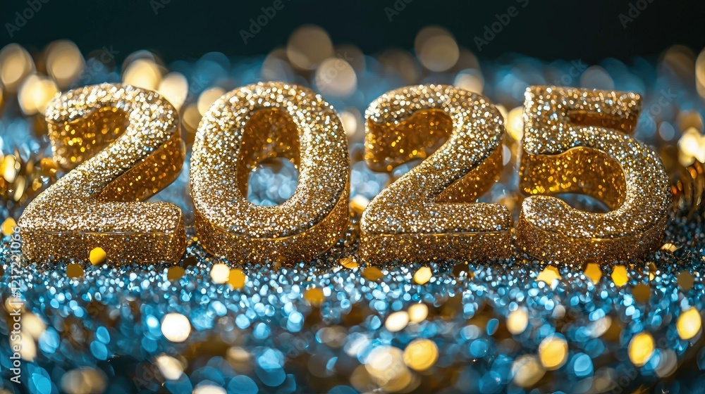 Glittering Gold Two Thousand Twenty Five New Year Glittering Gold Two Thousand Twenty Five New Year