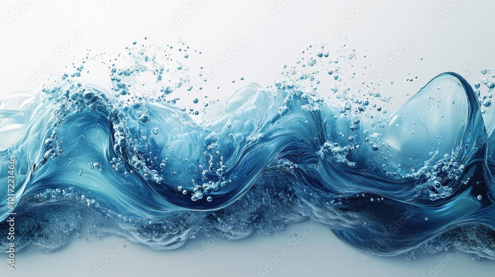 Refreshing Blue Wave of Natural Drinking Water Ocean Shoreline Panorama Serene Environment Coastal Perspective Hydration Concept Refreshing Blue Wave of Natural Drinking Water Ocean Shoreline Panorama Serene Environment Coastal Perspective Hydration Concept