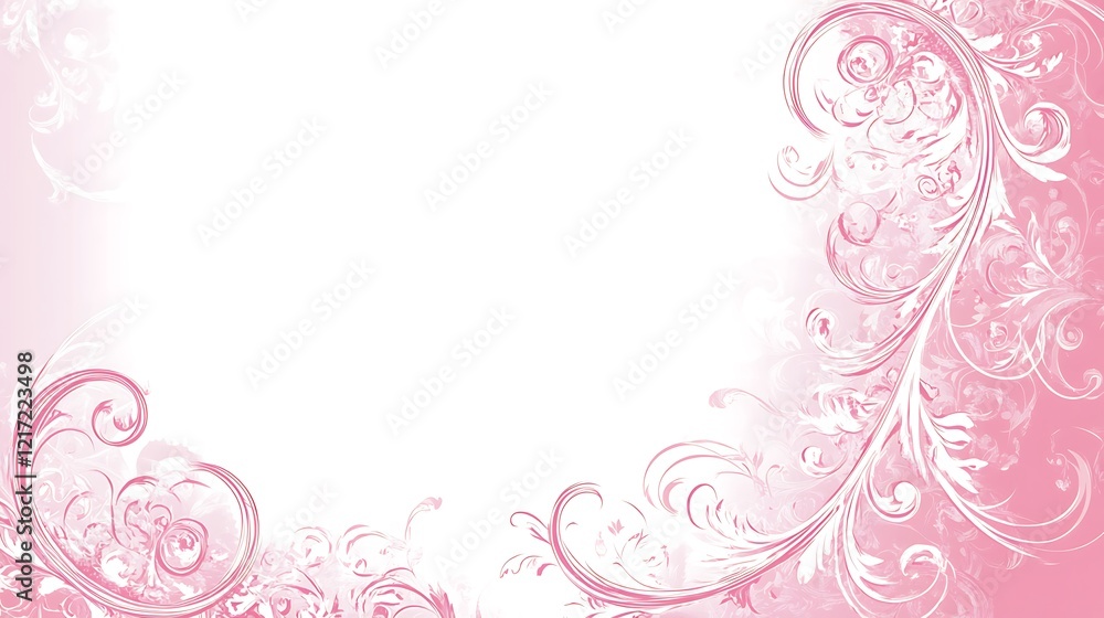 Delicate Pink Floral Swirls Design Background Delicate Pink Floral Swirls Design Background