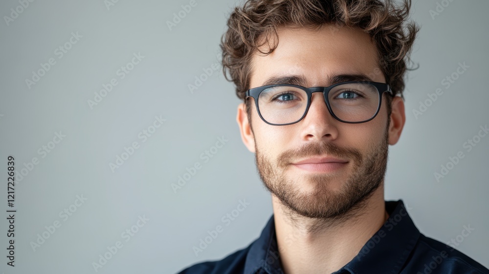 Confident Young Man with Glasses Confident Young Man with Glasses