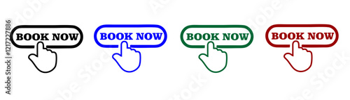 Book now button icons set