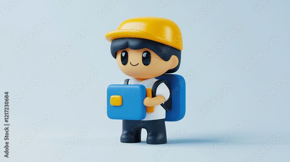 3d Character boy holding 3D Folder Icon. on white background. Cute style. 3d Character boy holding 3D Folder Icon. on white background. Cute style.