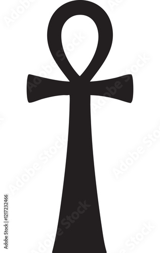 Black ankh symbol representing life and immortality.