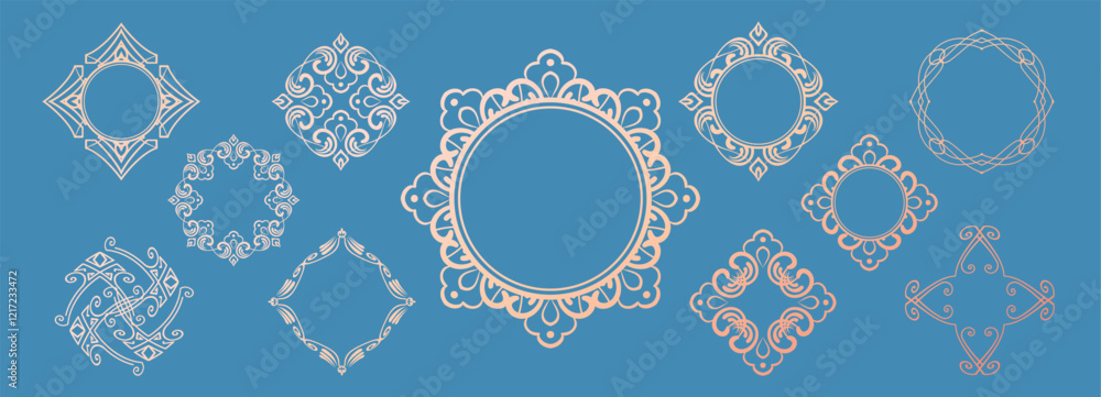 高級感のあるビンテージ調のフレームデザインセット