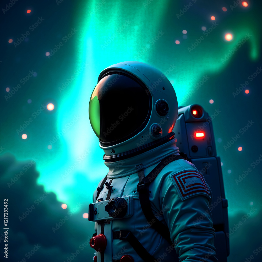 Astronaut Under the Aurora Cosmic Wonder Fantasy Background Wallpaper Astronaut Under the Aurora Cosmic Wonder Fantasy Background Wallpaper