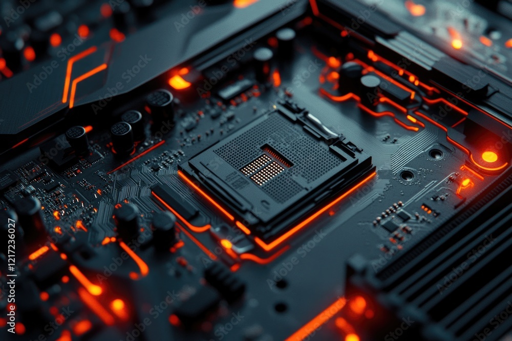 Fototapeta premium Computer Motherboard Close-Up