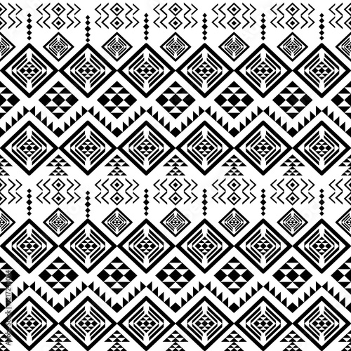 Wallpaper Mural Southwest Aztec geometric Native American Mexican Navajo tribal ethnic boho indian texture ornament seamless pattern fabric black and white design vector for woven textile printing blanket rug carpet  Torontodigital.ca