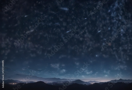 Wallpaper Mural Dark blue night sky with glitter bokeh and subtle star lights,  stars, glitter Torontodigital.ca