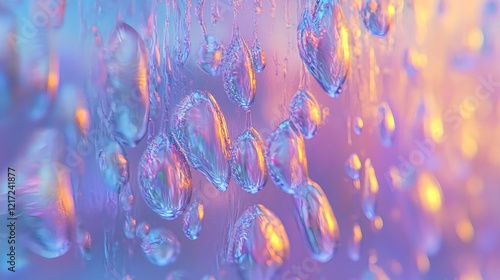 Bright Rainbow Gradient with Soft Transitions and Water Drops photo