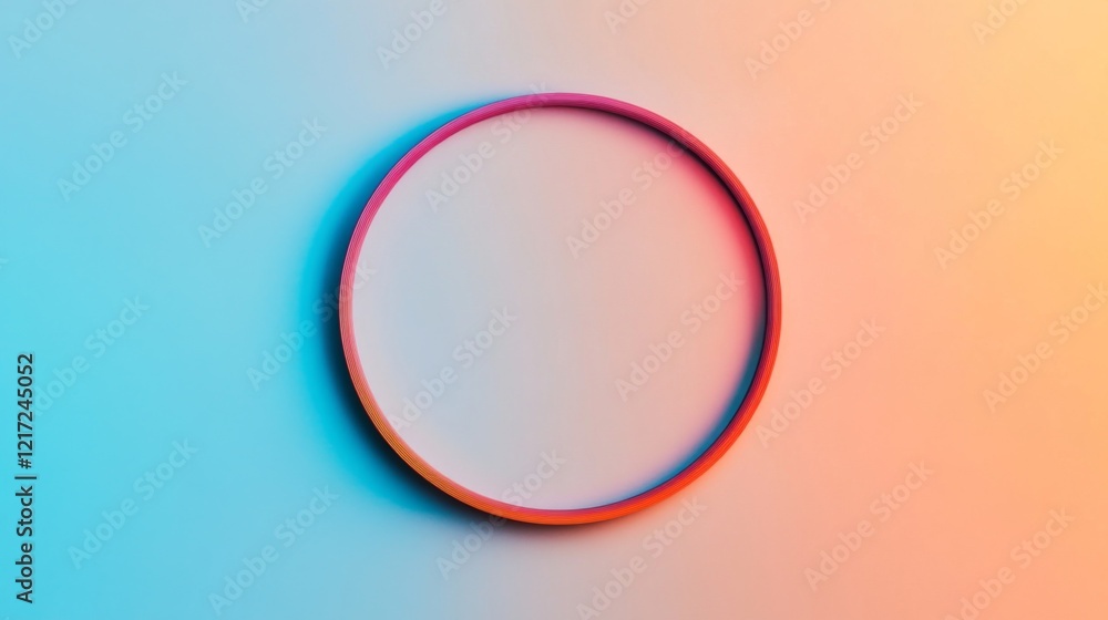 Colorful circular frame on a gradient background, creating a modern and artistic visual effect Colorful circular frame on a gradient background, creating a modern and artistic visual effect