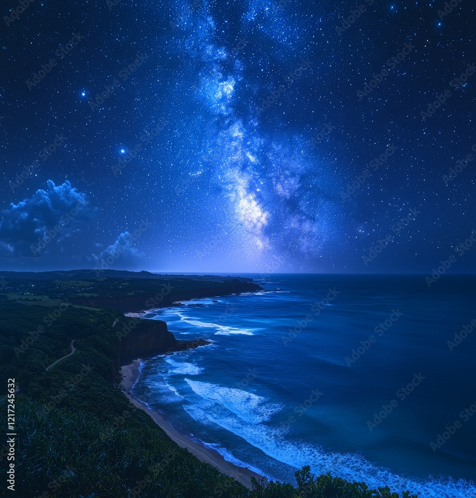 Naklejka premium Liminal Light, bridging night and day, sun and moon, daylight and stars