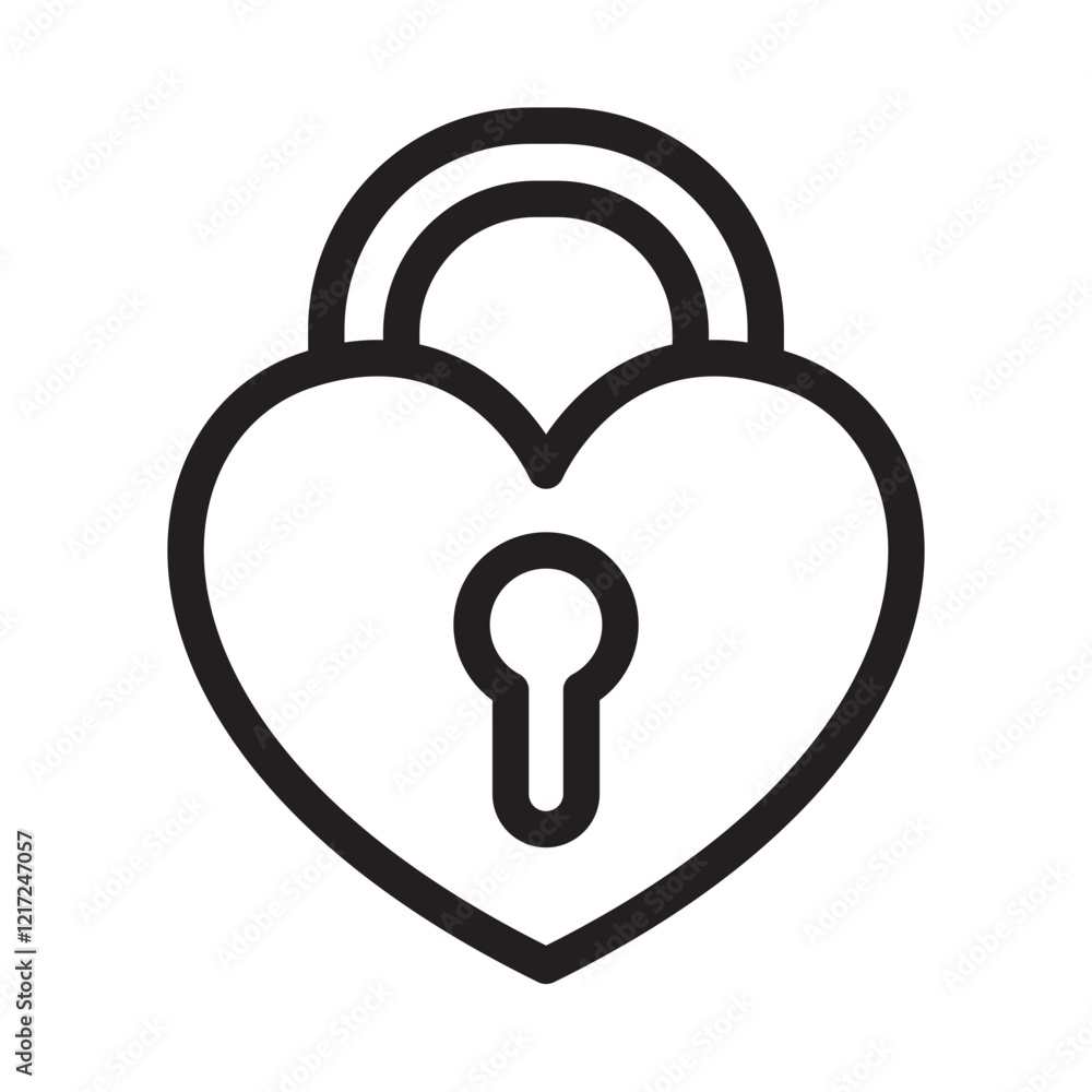 Love padlock, protection, lock, valentine outline icons, minimalist vector illustration, simple concept, Isolated on white background Love padlock, protection, lock, valentine outline icons, minimalist vector illustration, simple concept, Isolated on white background