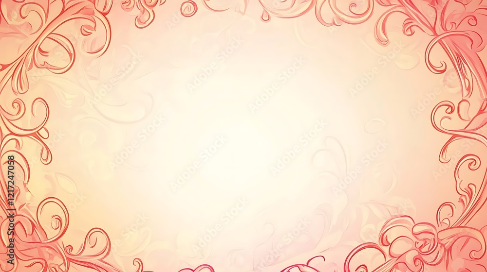 Elegant Peach Floral Frame Design Background Elegant Peach Floral Frame Design Background