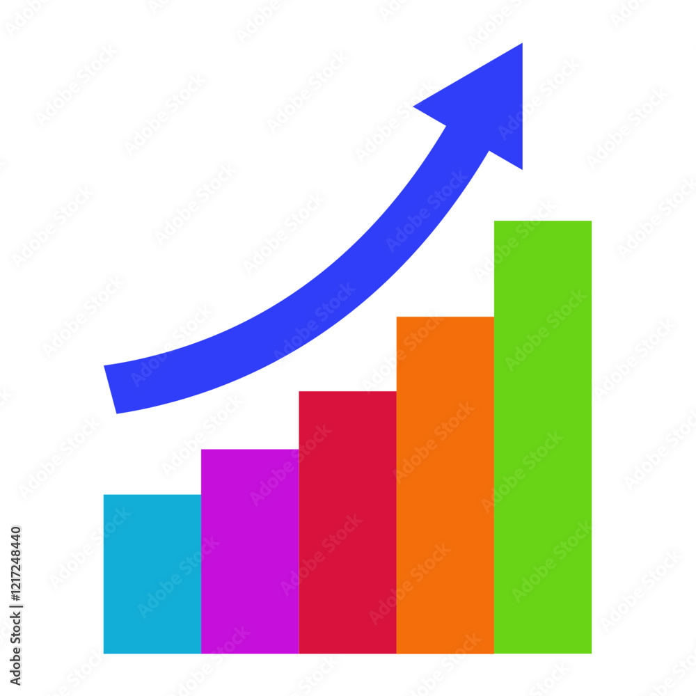 Growth Graph Icon Style