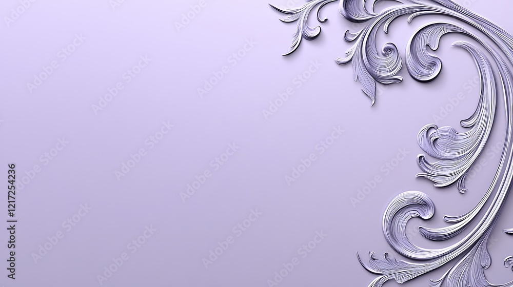 Elegant Lavender Floral Design Corner Ornament Elegant Lavender Floral Design Corner Ornament