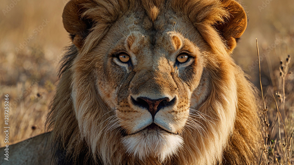 Obraz premium Close up Portrait of a lion king