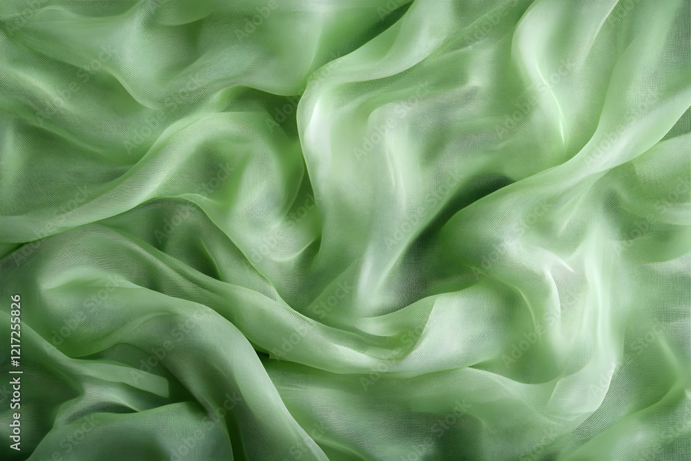 Obraz premium Luxury Green silk fabric texture, satin wave textile background