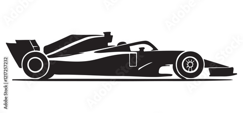 Formula One Race Car Silhouette Vector Illustration