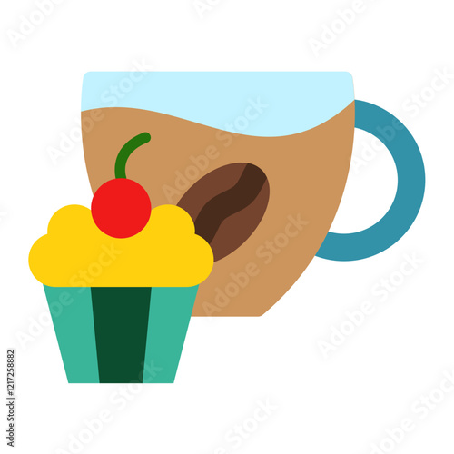 Coffee Muffin Icon Style