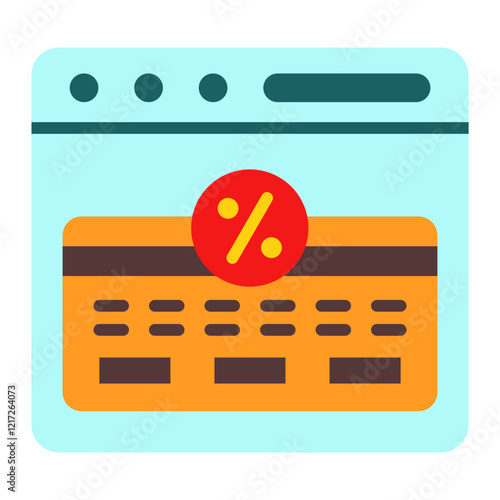 Credit Card Installment Icon Style