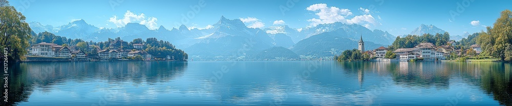 Drone Swiss Mountain Lake nature 360 vr virtual reality panorama Drone Swiss Mountain Lake nature 360 vr virtual reality panorama