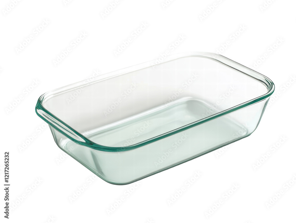 Isolated Glass Baking Dish Angled View Isolated Glass Baking Dish Angled View
