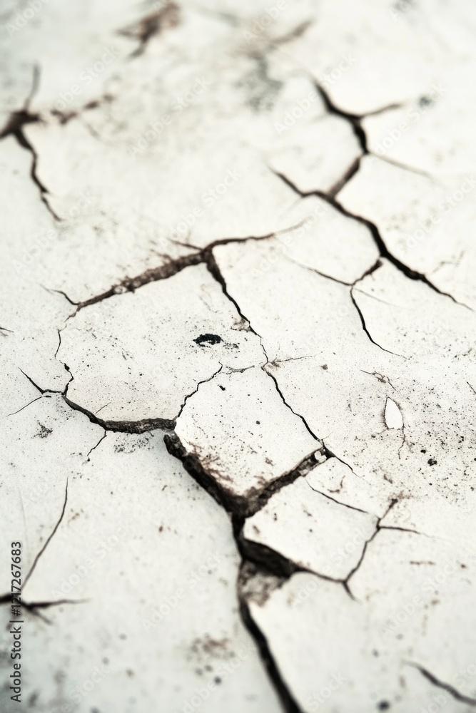 Fototapeta premium Cracked White Surface Close Up