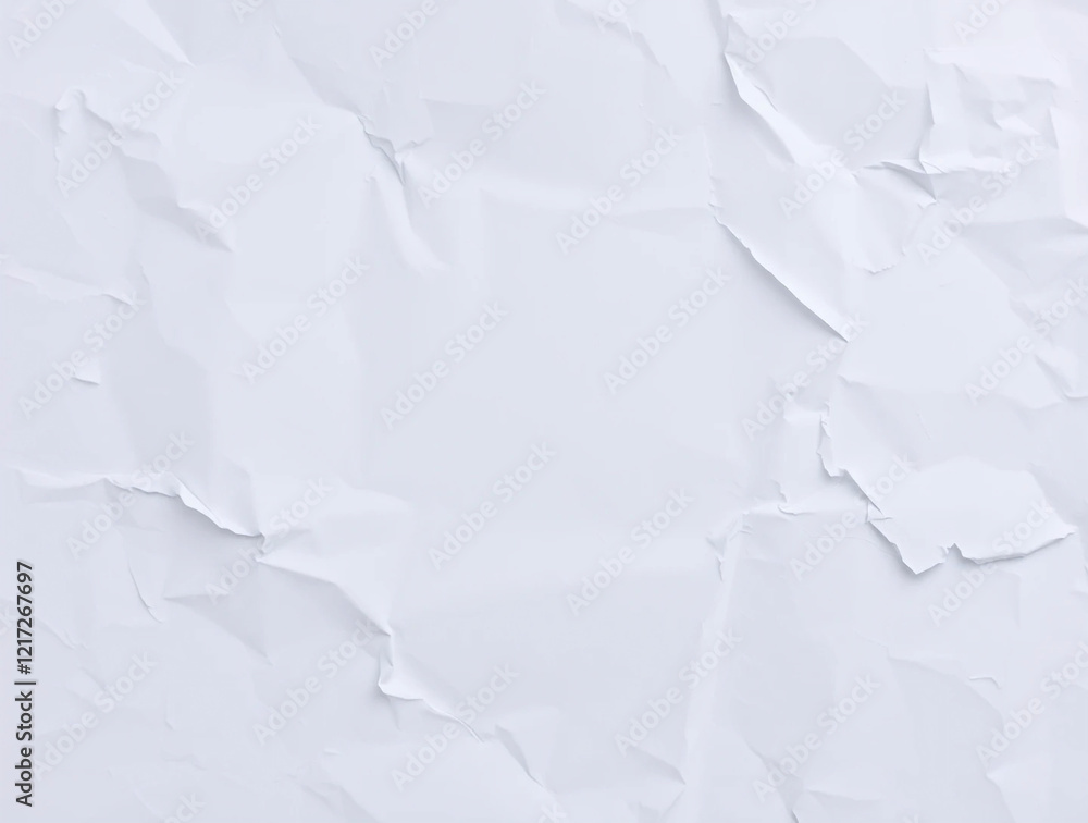 Fototapeta premium Artistic illustration. Close-up of white crumpled paper. It can be used as a background for your text.