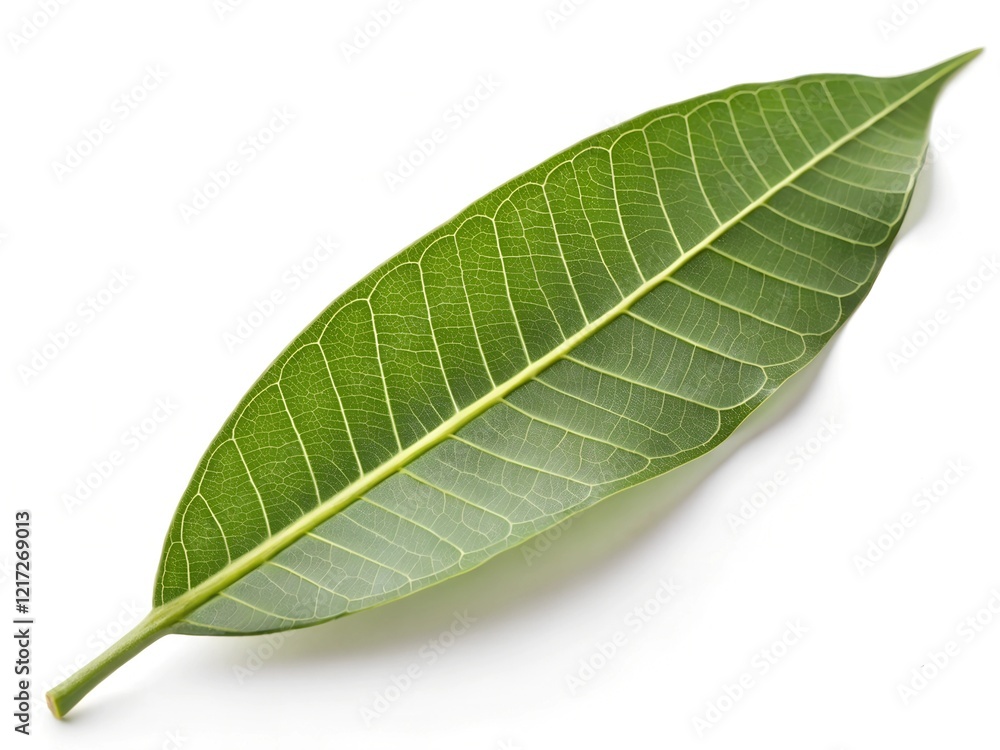 Mango leaf isolated on white background, clipping path, full depth of field Mango leaf isolated on white background, clipping path, full depth of field