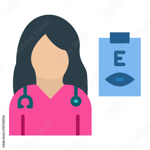 Optometrist Female Icon Style