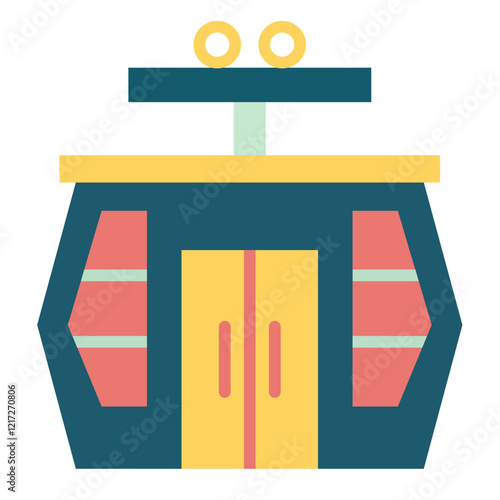 Cable Car Cabin Icon Style