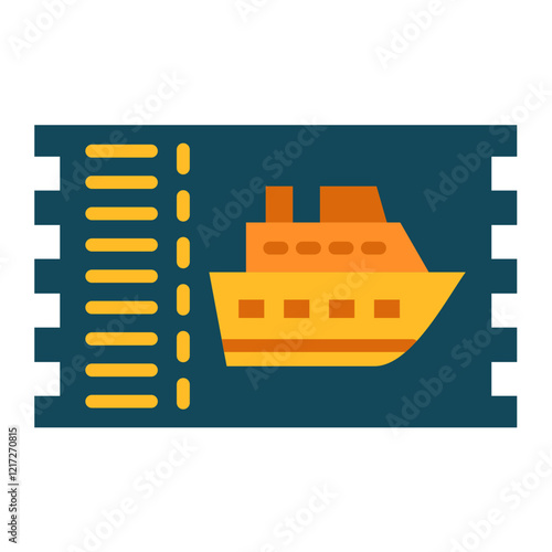 Cruise Ticket Icon Style