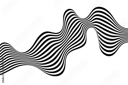 Abstract black and white wave pattern. Eps 10