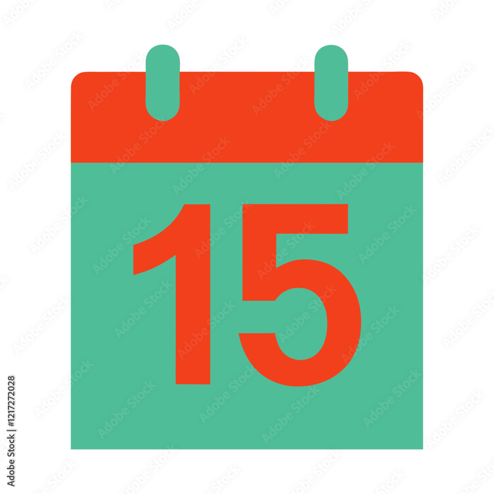 calendar with a date 15 vector illustration. calendar with a date 15 vector illustration.