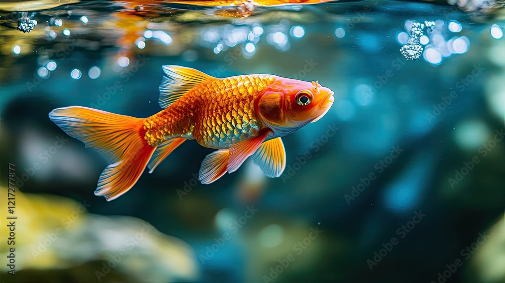 A brown trout swimming underwater, surrounded by clear blue water with bubbles rising to the surface. A brown trout swimming underwater, surrounded by clear blue water with bubbles rising to the surface.